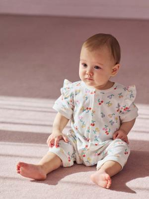 ロンパース・カバーオール|【La Stella】ガーゼ天竺チェリー柄ロンパース|チェリー柄