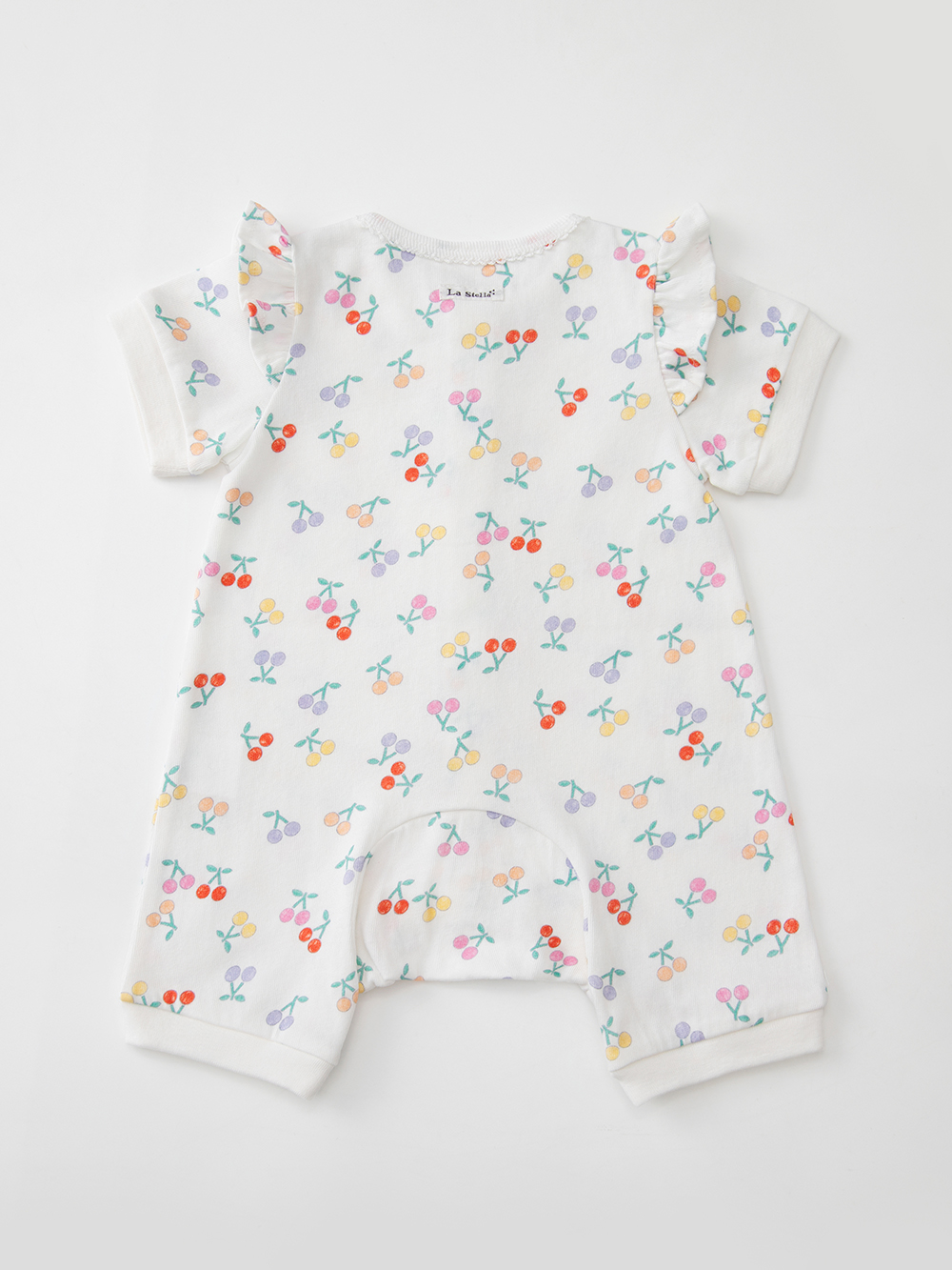 ロンパース・カバーオール|【La Stella】ガーゼ天竺チェリー柄ロンパース