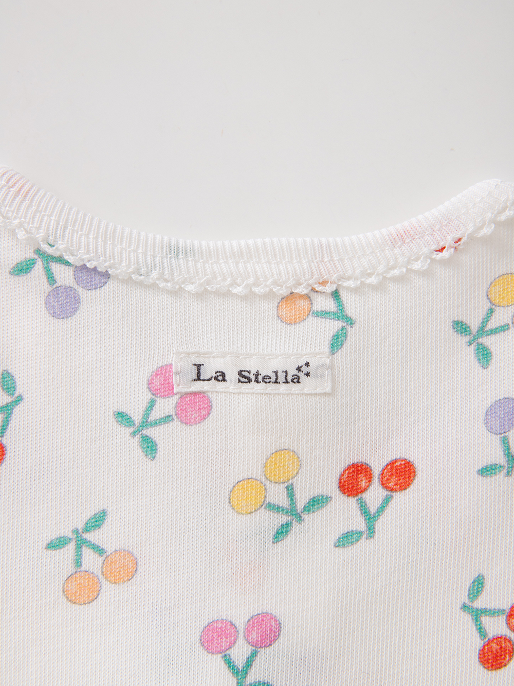 ロンパース・カバーオール|【La Stella】ガーゼ天竺チェリー柄ロンパース