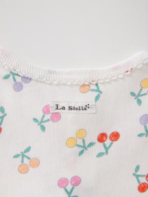 ロンパース・カバーオール|【La Stella】ガーゼ天竺チェリー柄ロンパース