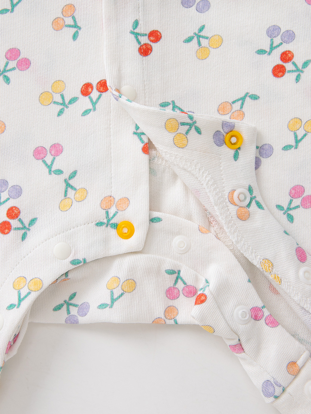 ロンパース・カバーオール|【La Stella】ガーゼ天竺チェリー柄ロンパース