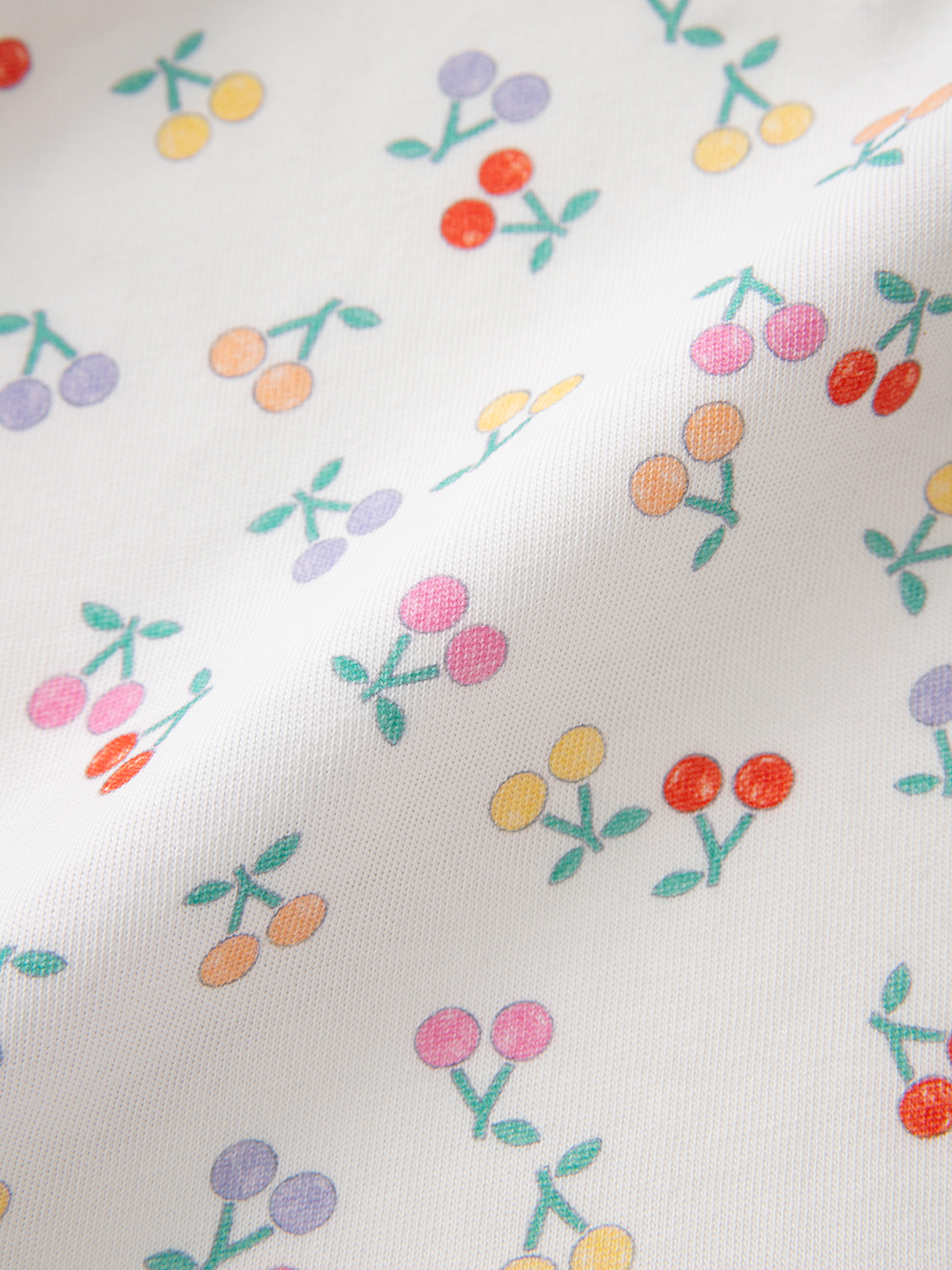 ロンパース・カバーオール|【La Stella】ガーゼ天竺チェリー柄ロンパース