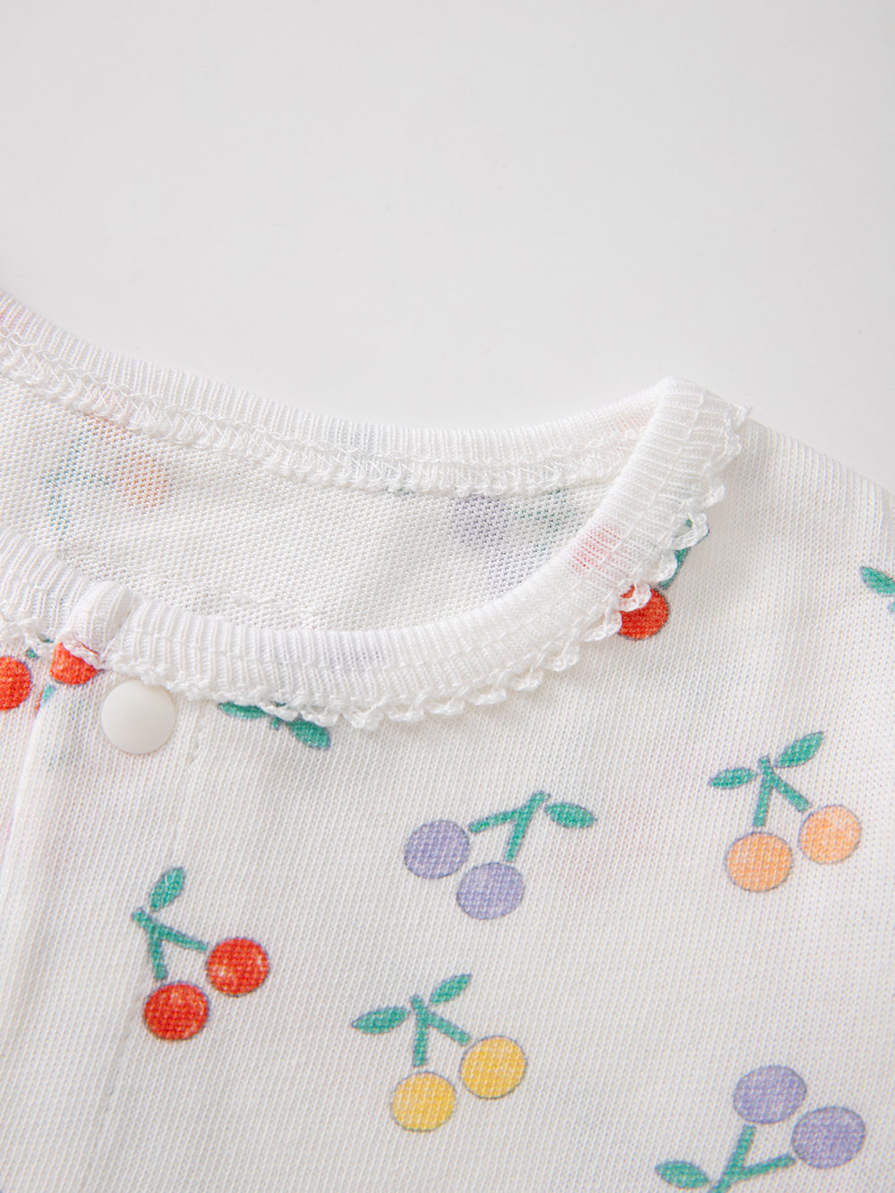 ロンパース・カバーオール|【La Stella】ガーゼ天竺チェリー柄ロンパース