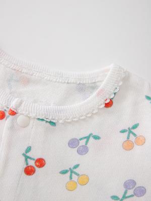 ロンパース・カバーオール|【La Stella】ガーゼ天竺チェリー柄ロンパース