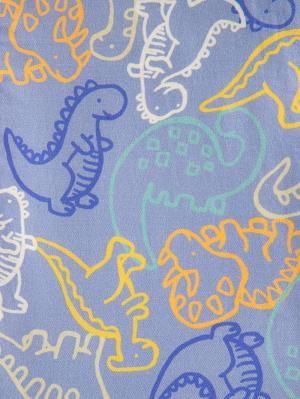 ロンパース・カバーオール|【La Stella】恐竜柄サロペットロンパース|ブルー
