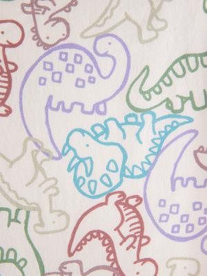 ロンパース・カバーオール|【La Stella】恐竜柄サロペットロンパース|アイボリー