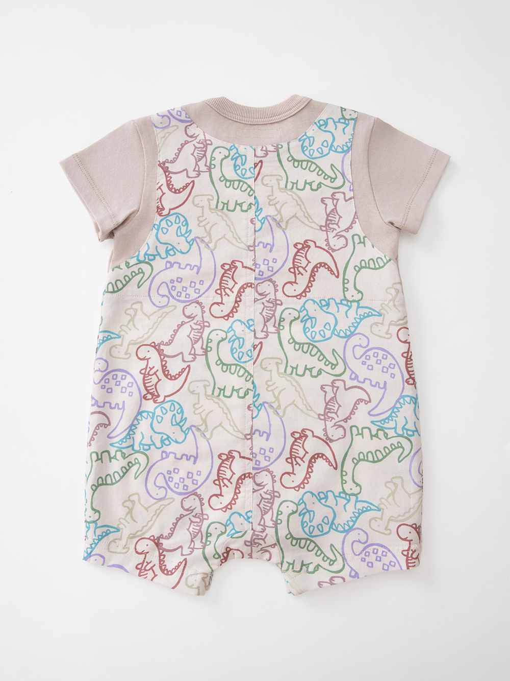 ロンパース・カバーオール|【La Stella】恐竜柄サロペットロンパース