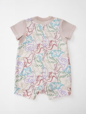 ロンパース・カバーオール|【La Stella】恐竜柄サロペットロンパース