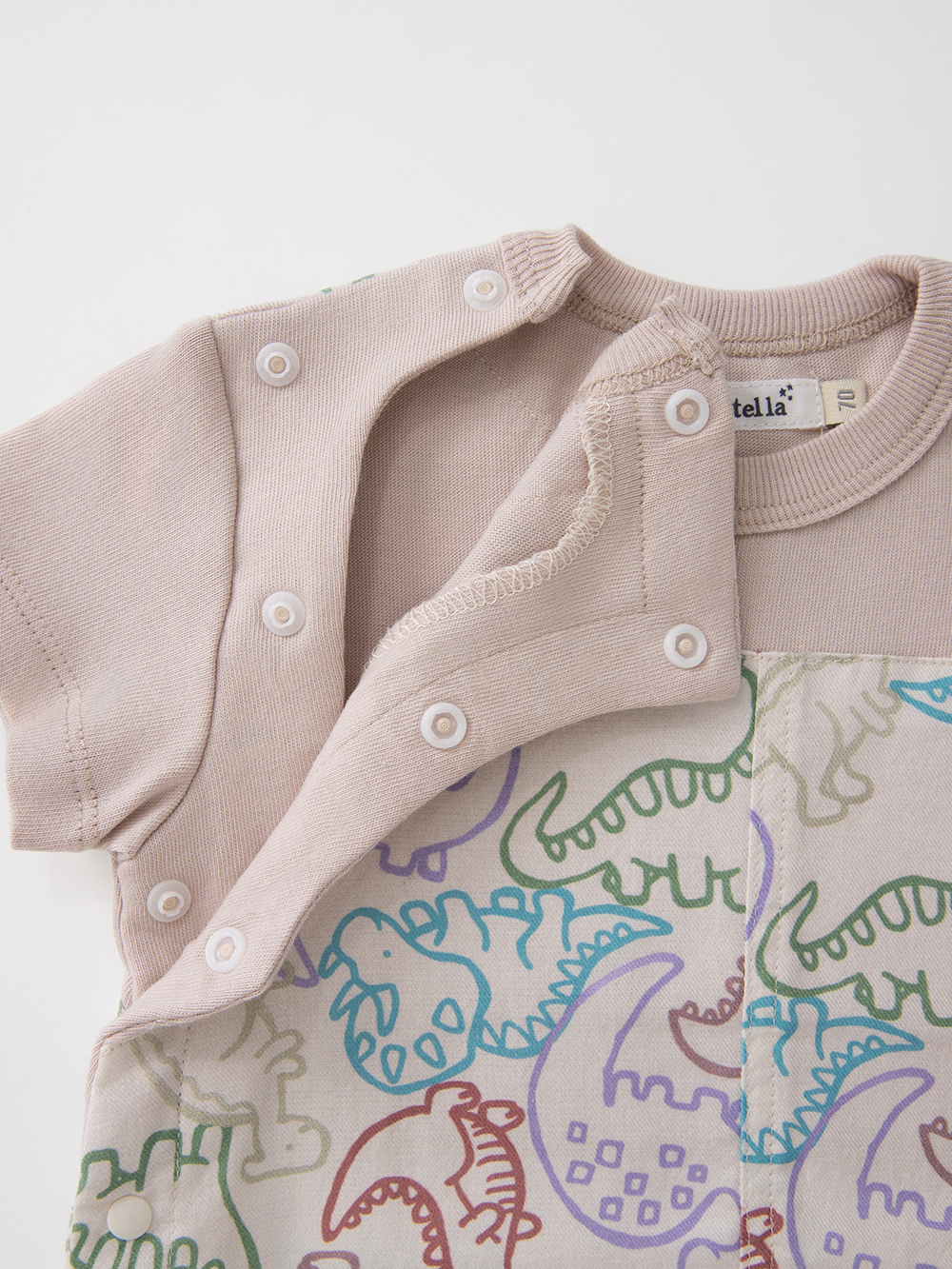 ロンパース・カバーオール|【La Stella】恐竜柄サロペットロンパース