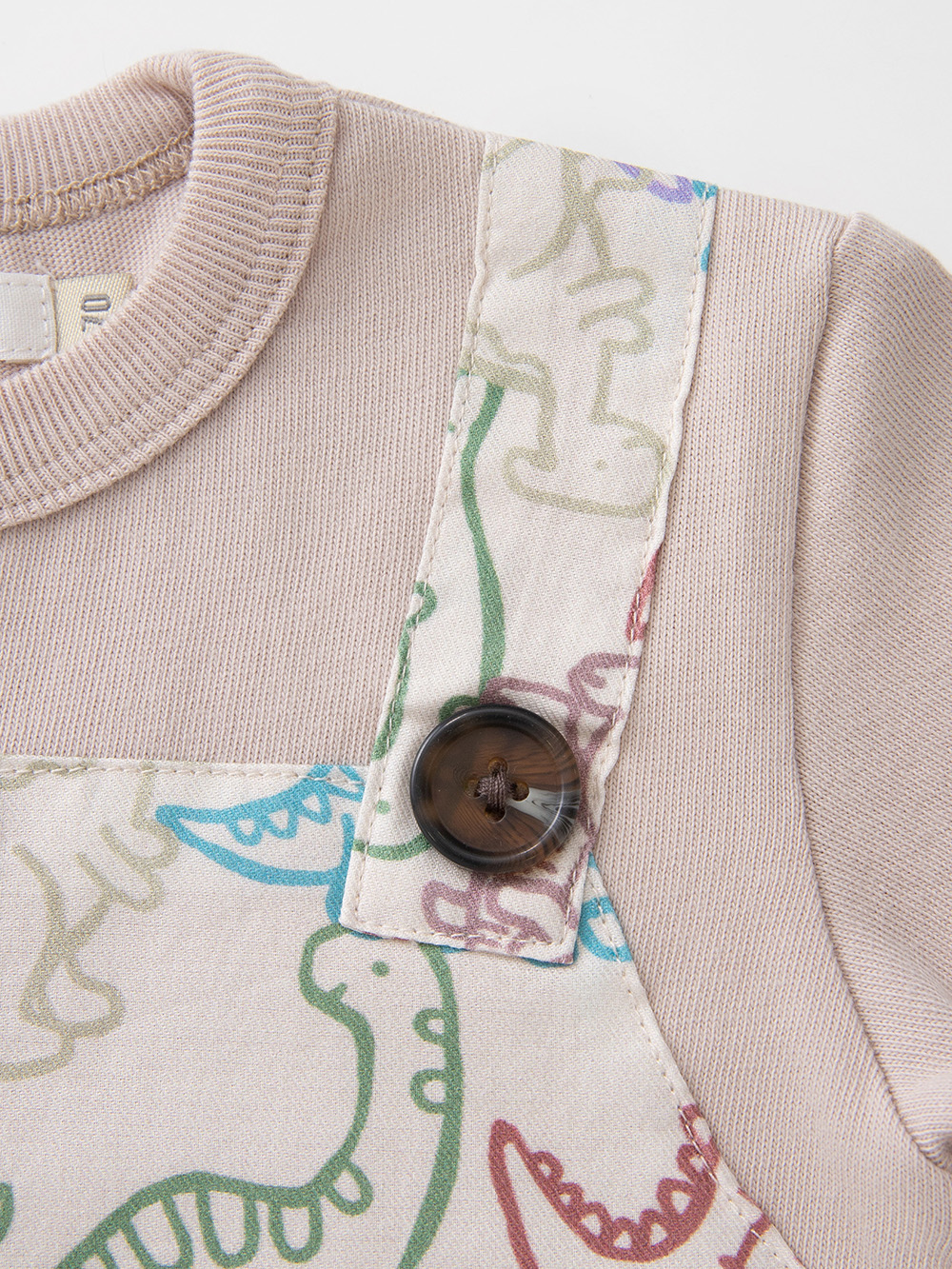 ロンパース・カバーオール|【La Stella】恐竜柄サロペットロンパース