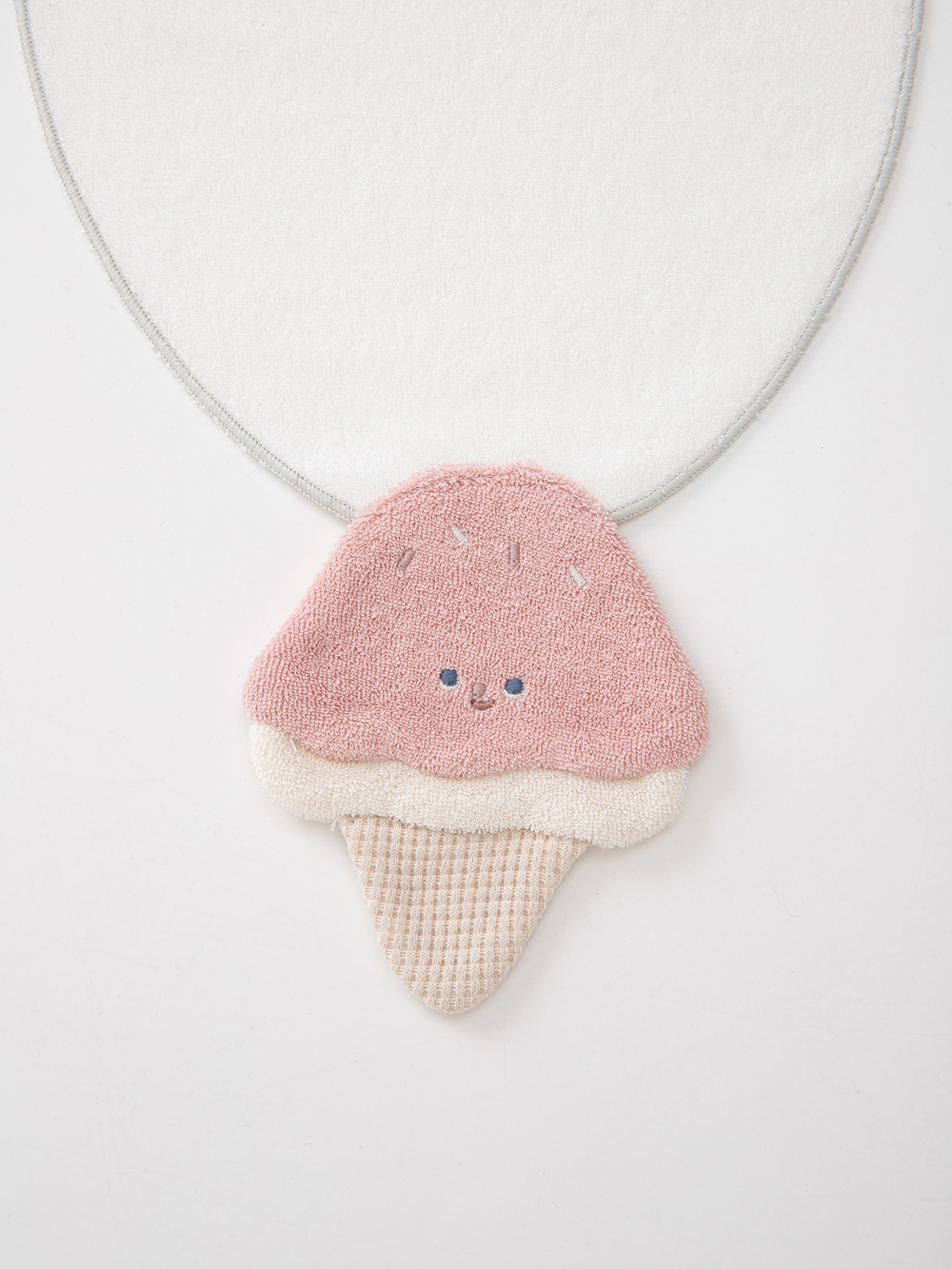 ベビー 小物|【mocmof】立体モチーフ汗取りタオル|いちごアイス