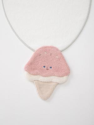 ベビー 小物|【mocmof】立体モチーフ汗取りタオル|いちごアイス
