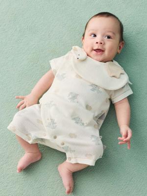 スタイ（よだれかけ）|【mocmof】立体モチーフスタイ|アイボリードラゴン