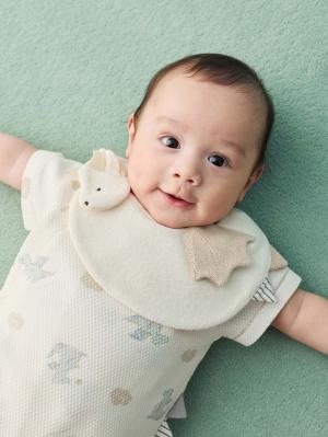 スタイ（よだれかけ）|【mocmof】立体モチーフスタイ|アイボリードラゴン