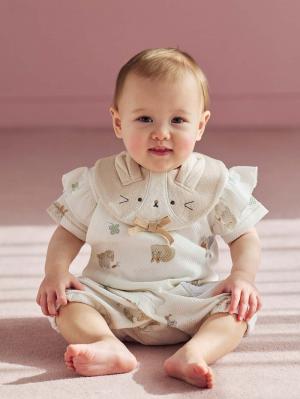 スタイ（よだれかけ）|【mocmof】立体モチーフスタイ|いちごアイス