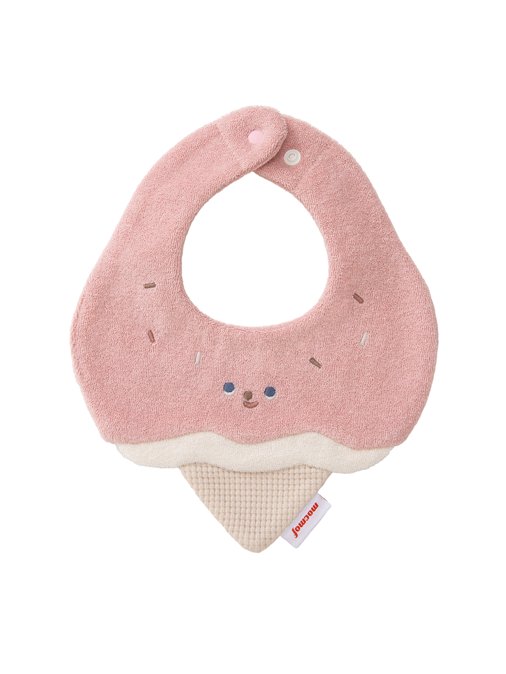 スタイ（よだれかけ）|【mocmof】立体モチーフスタイ|いちごアイス