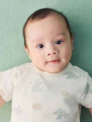 ロンパース・カバーオール|【mocmof】ドラゴン柄サマーロンパース|アイボリー