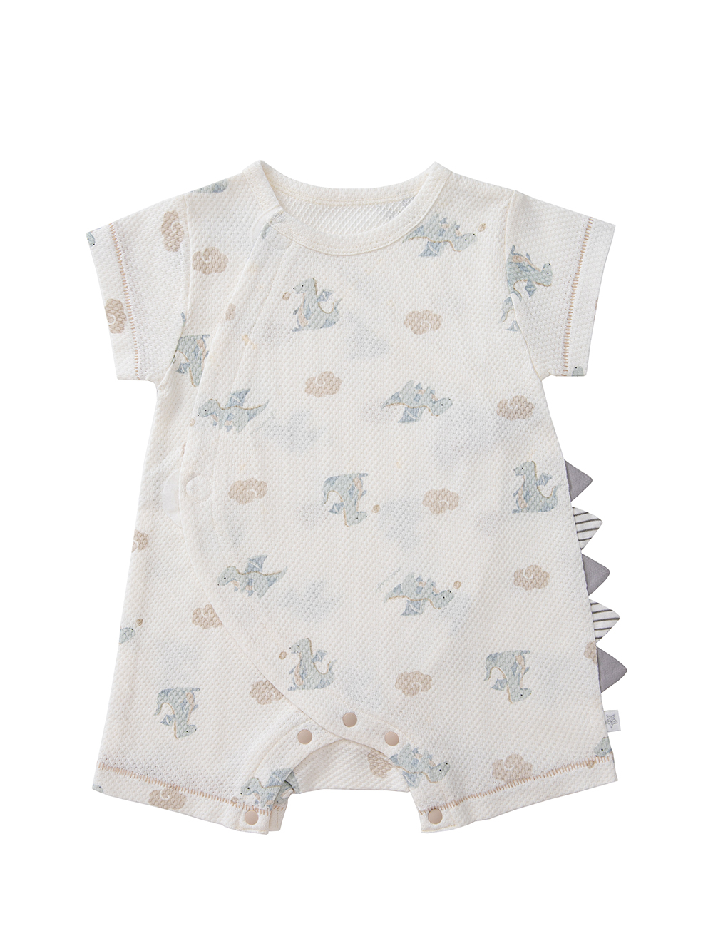 ロンパース・カバーオール|【mocmof】ドラゴン柄サマーロンパース|アイボリー