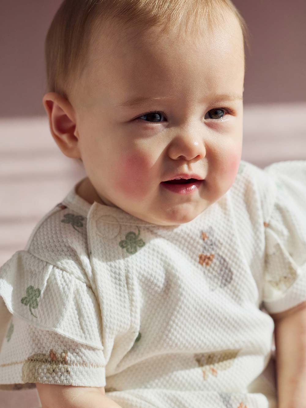 ロンパース・カバーオール|【mocmof】うさぎ柄サマーロンパース|アイボリー