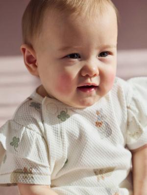 ロンパース・カバーオール|【mocmof】うさぎ柄サマーロンパース|アイボリー