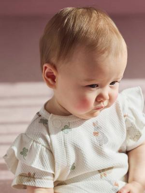 ロンパース・カバーオール|【mocmof】うさぎ柄サマーロンパース|アイボリー