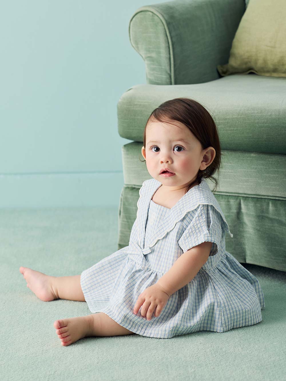 ロンパース・カバーオール|【coto cotto】セーラー襟ロンパース|チェック柄