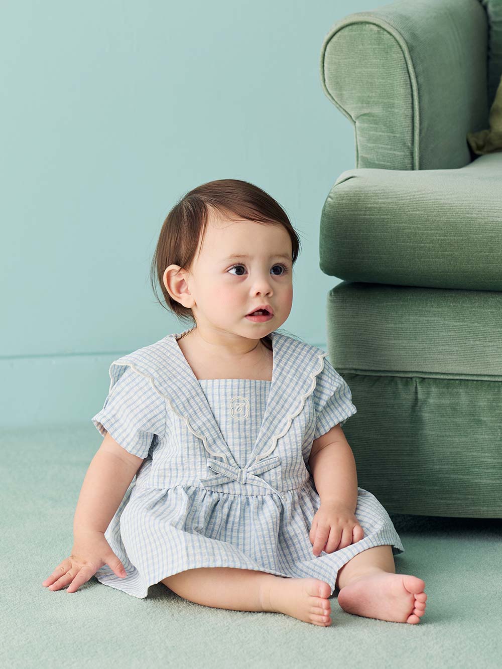 ロンパース・カバーオール|【coto cotto】セーラー襟ロンパース|チェック柄