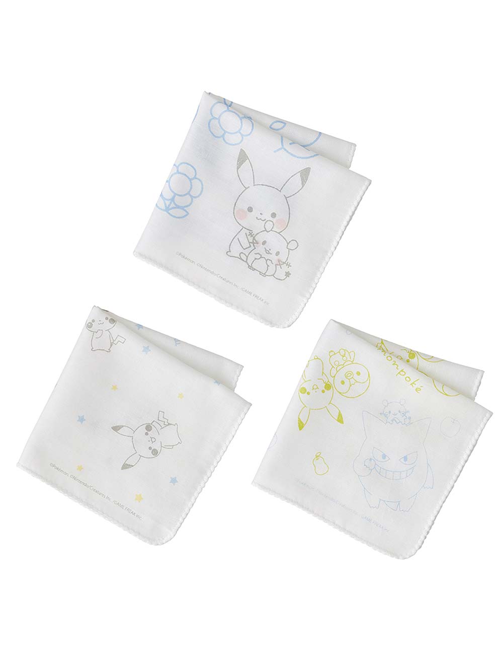 赤ちゃん お風呂・ベビースキンケア|【monpoke】モンポケガーゼハンカチ3枚組