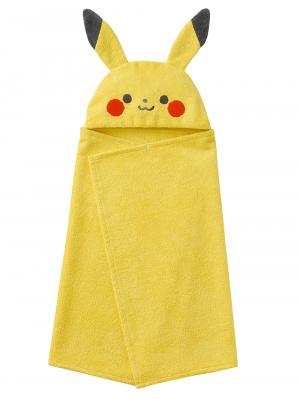 赤ちゃん お風呂・ベビースキンケア|【monpoke】モンポケフード付きバスタオル|ピカチュウ