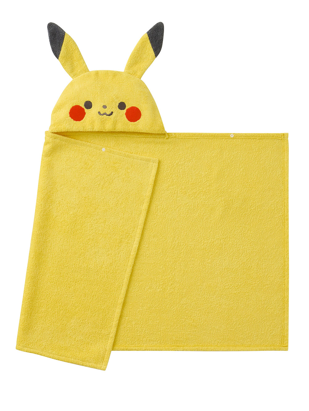 赤ちゃん お風呂・ベビースキンケア|【monpoke】モンポケフード付きバスタオル|ピカチュウ