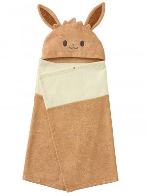 赤ちゃん お風呂・ベビースキンケア|【monpoke】モンポケフード付きバスタオル|イーブイ