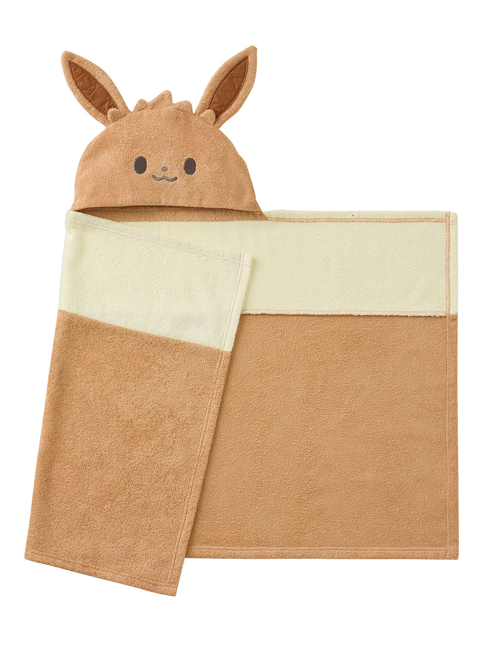 赤ちゃん お風呂・ベビースキンケア|【monpoke】モンポケフード付きバスタオル|イーブイ