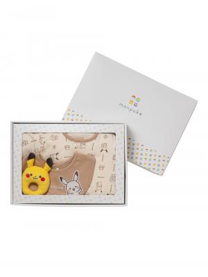 出産準備|【monpoke】モンポケベビーギフトカバーオール3点セット|ー