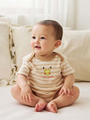 コンビ肌着・新生児/ベビー肌着|【monpoke】モンポケ半袖ボディ2枚組|ベージュ