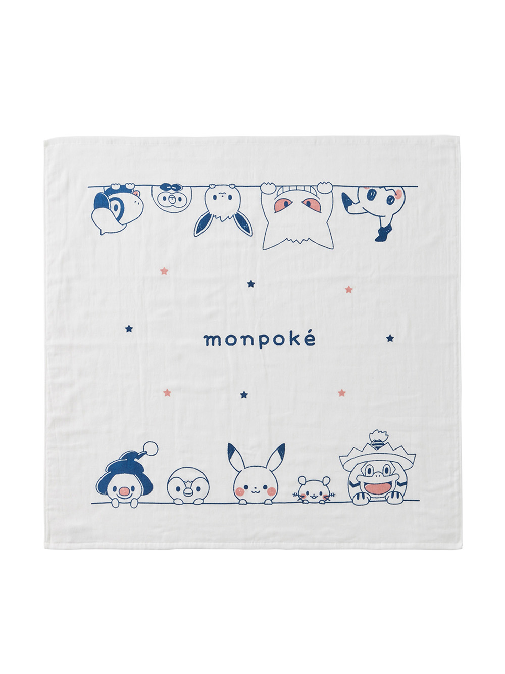 赤ちゃん お風呂・ベビースキンケア|【monpoke】モンポケ正方形バスタオル|ー