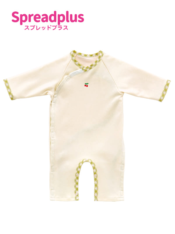 ロンパース・カバーオール|【日本製】スプレッドプラスオーガニック長袖|グリーン