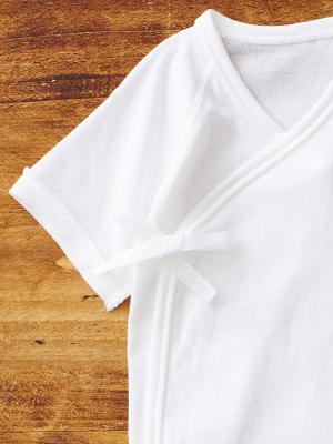 コンビ肌着・新生児/ベビー肌着|【日本製】ミニ短肌着|オフホワイト