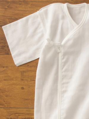 コンビ肌着・新生児/ベビー肌着|【日本製】ガーゼ長肌着 （無蛍光）|オフホワイト（無蛍光）