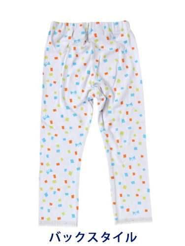 ベビーシューズ・ファーストシューズ・ベビー靴下|【ベビー服】Petit jam(プチジャム)総柄8分丈スパッツ|ライトグレー