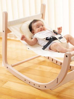 ベビーチェア（ハイローチェア）・ベビーラック|farska（ファルスカ）スクロールチェア プラス|ホワイトウォッシュ×オフホワイト