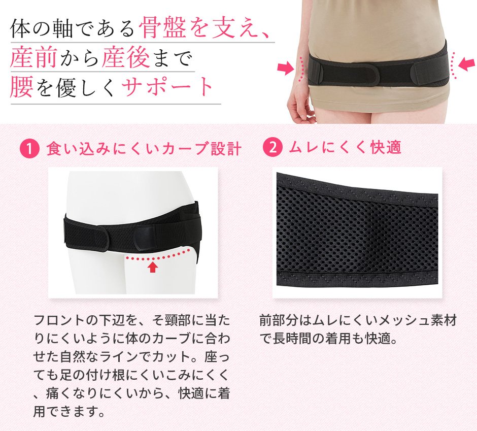 産前産後使える ママと作ったカンタンらくちん骨盤ケアベルト マタニティウェア 授乳服通販 エンジェリーベ 公式