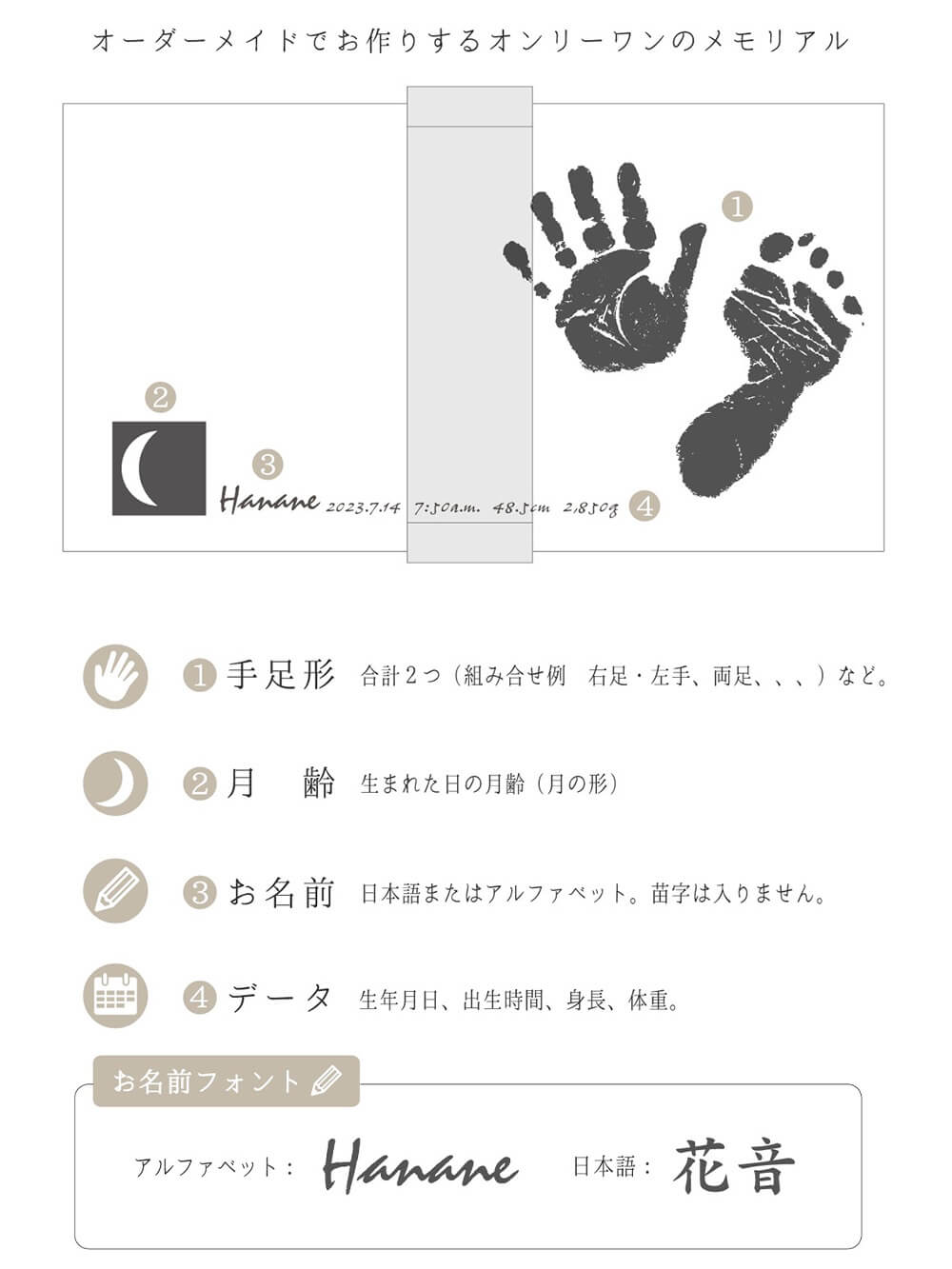 オーダーメイドでお作りするメモリアル