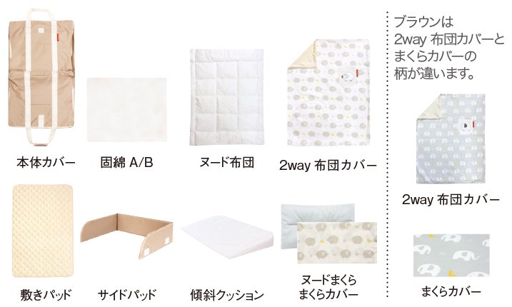 【ファルスカ】ベッドサイドベッド03&コンパクトベッド フィットLセット