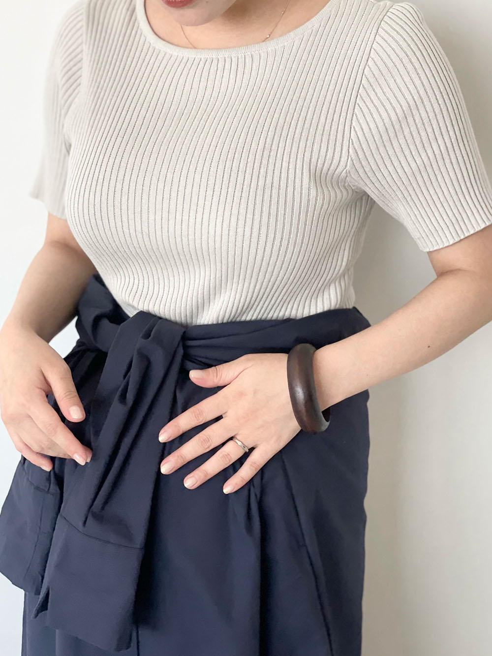 前後2WAY綿混半袖ニット
