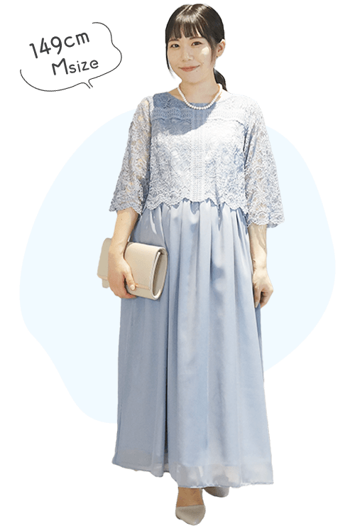 レース×シフォンフォーマルワンピース
