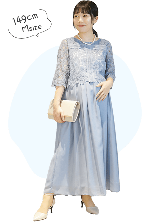 レース×シフォンフォーマルワンピース