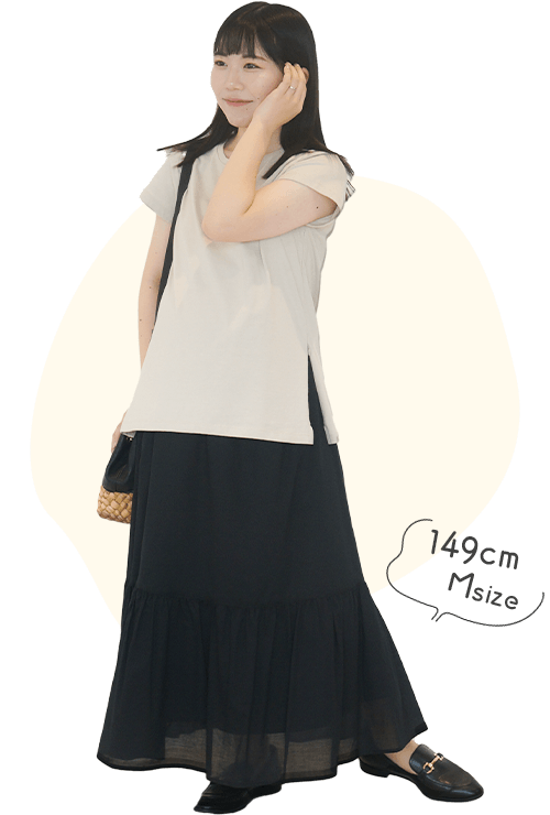 綿混やわらかフレア半袖Tシャツ