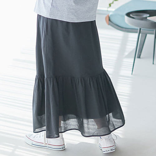 綿混やわらかフレア半袖Tシャツ