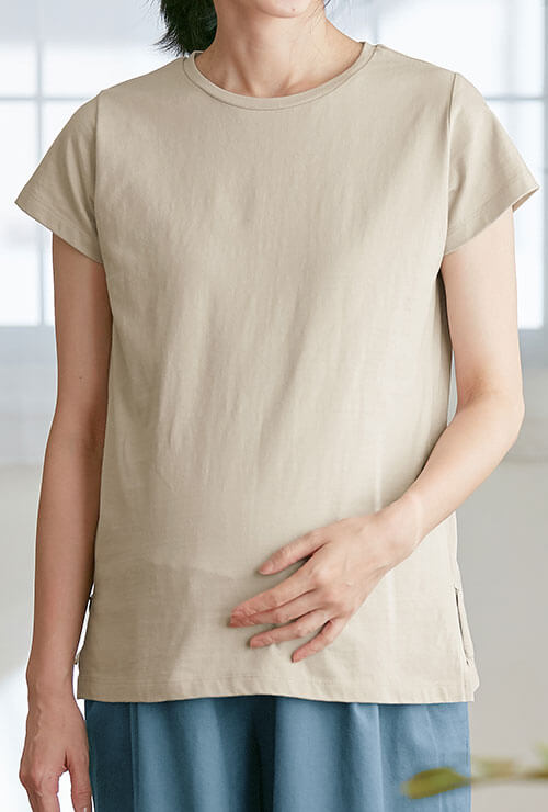 綿混やわらかフレア半袖Tシャツ