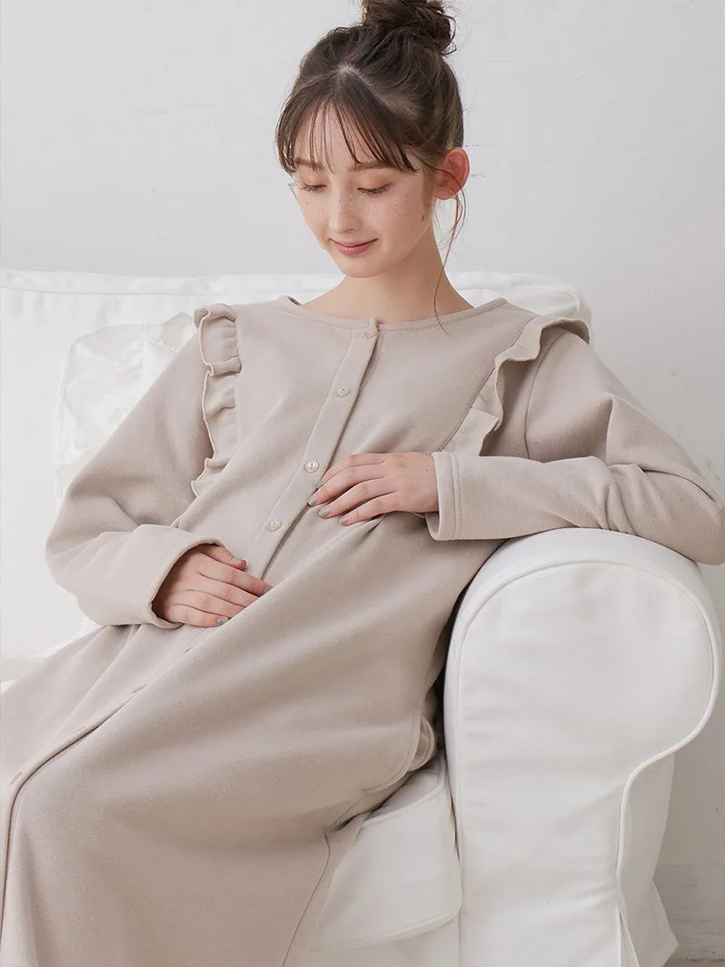 裏毛裏起毛ラッフルワンピース&産後も使えるレギンスパジャマ